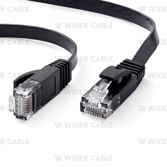 Super Flat CAT.6 Ethernet Network Patch Cord - Black