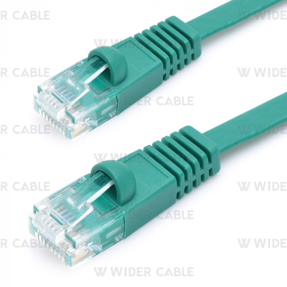 Snagless Flat CAT6 UTP 250MHz Bare Copper Ethernet Network Patch Cable Green Color