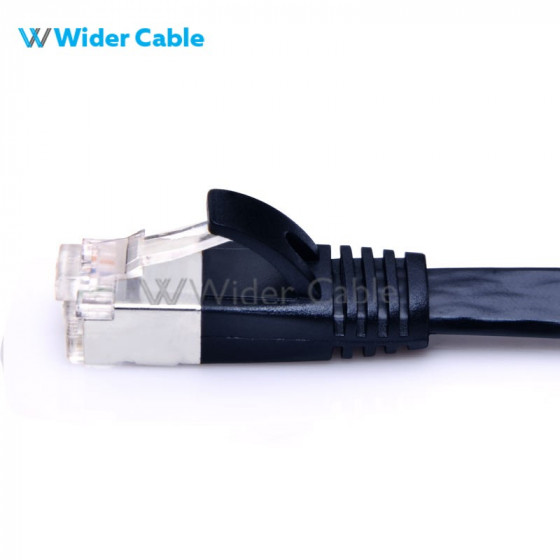 Super Flat CAT7 Ethernet Network Patch Cord Black Color