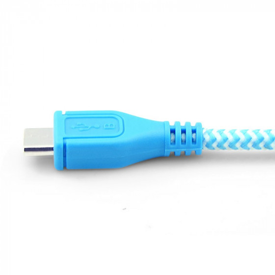 Micro USB 2.0 Charge and Sync Cable Blue Color