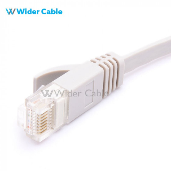Snagless Flat CAT6 UTP 250MHz Bare Copper Ethernet Network Patch Cable Grey Color