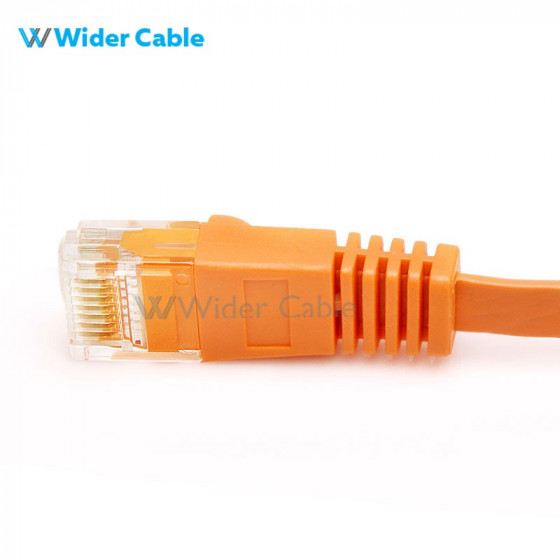 Snagless Flat CAT6 UTP 250MHz Bare Copper Ethernet Network Patch Cable Orange Color