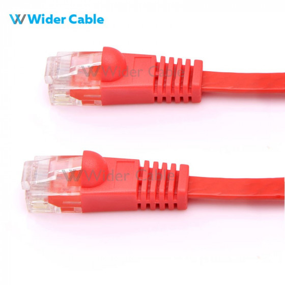 Snagless Flat CAT6 UTP 250MHz Bare Copper Ethernet Network Patch Cable Red Color