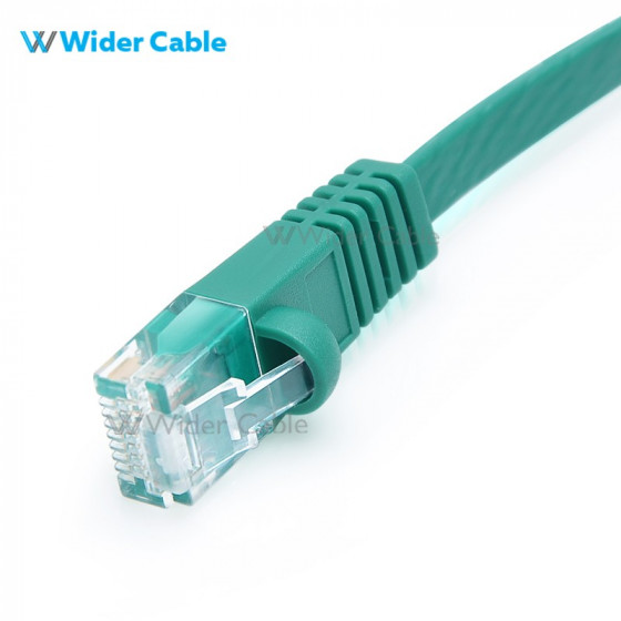 Snagless Flat CAT6 UTP 250MHz Bare Copper Ethernet Network Patch Cable Green Color