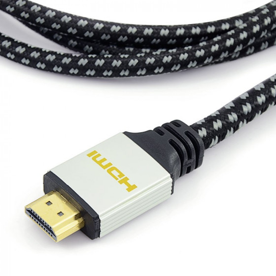HDMI 1.4V A Male To A Male Cable Fabric Braiding Black Color