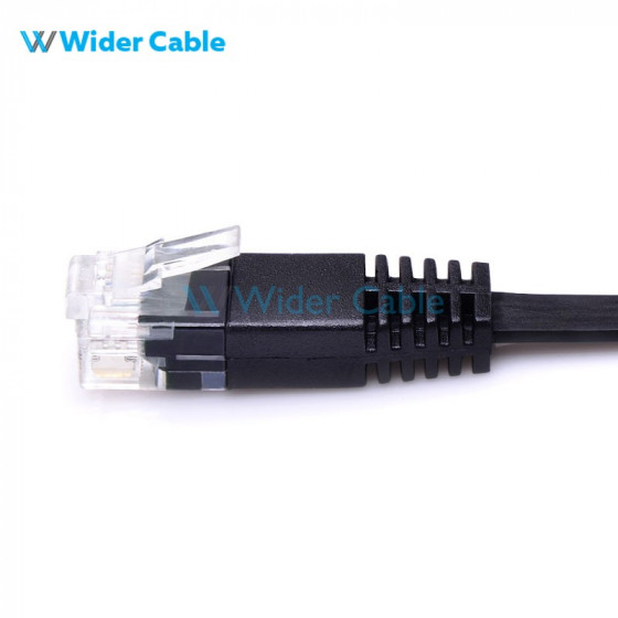 Super Flat CAT6 UTP 250MHz Bare Copper Ethernet Network Patch Cable Black Color