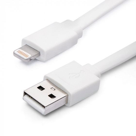 3FT Flat Lighting Charge and Sync Cable White Color
