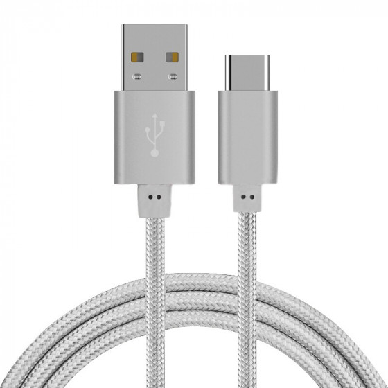 USB Type-C to Type-A Cable 3FT(1M) Sliver Color for  LG, HTC, Huawei, and even Samsung