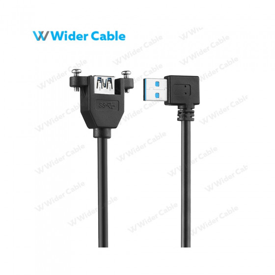 USB 3.0 A Male To A Female Cable Black Color With Lock Screw