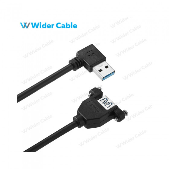 USB 3.0 A Male To A Female Cable Black Color With Lock Screw