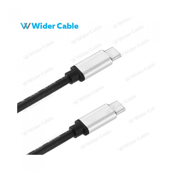 USB 3.1 Gen 2 USB C To C Cable With E-Maker Chip Aluminum Housing Black Color