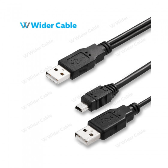 2 in 1 Mini 10P to USB 3.0 AM Cable Black Color