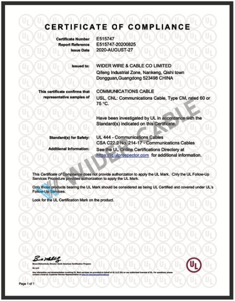 UL certificate